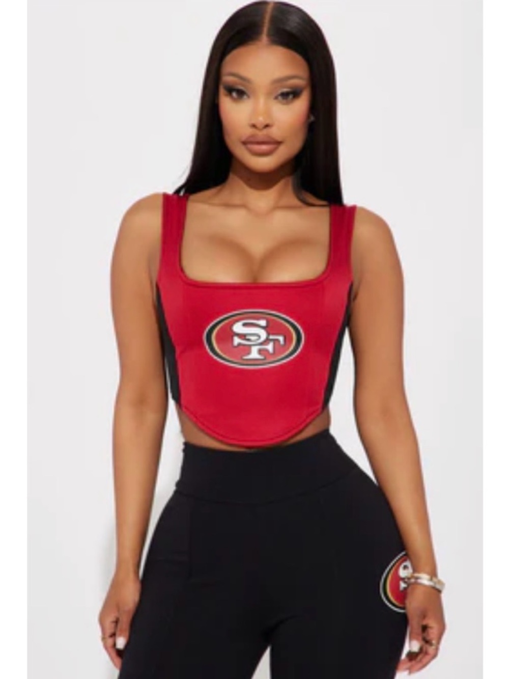 49ers Halftime Show Corset Top - Red/Black